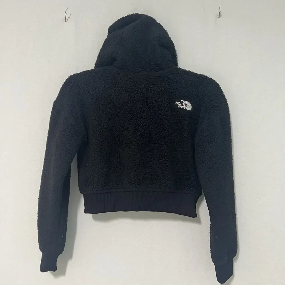 The North Face Kids Girls Black Suave Oso Hooded Fleece Coat Jacket Size S